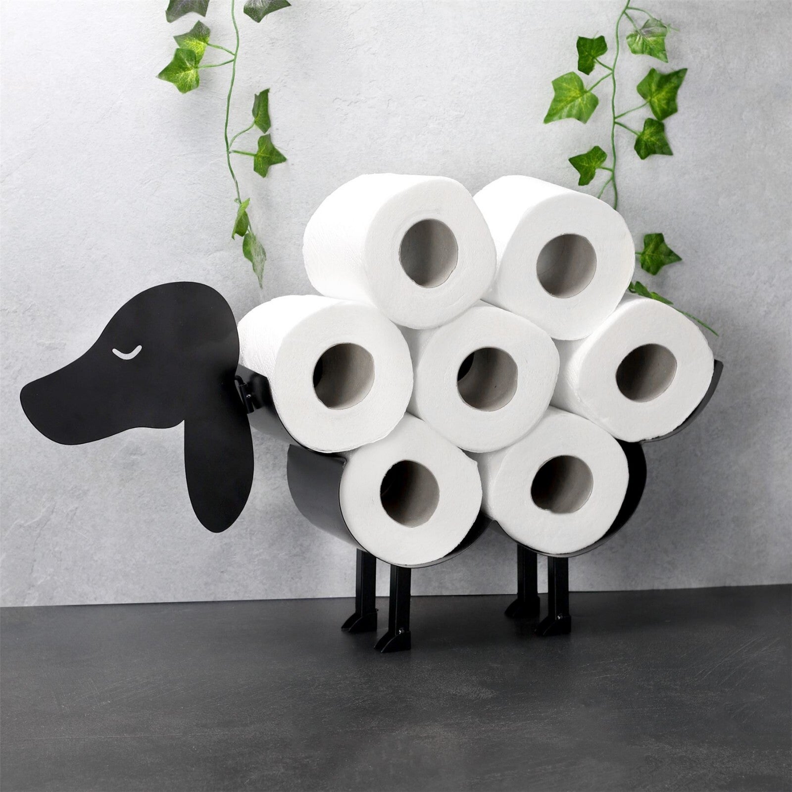 Toilet Roll Holder Dog Free Standing Novelty Metal Toilet Paper Stand | Pukkr
