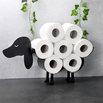 Toilet Roll Holder Dog Free Standing Novelty Metal Toilet Paper Stand | Pukkr