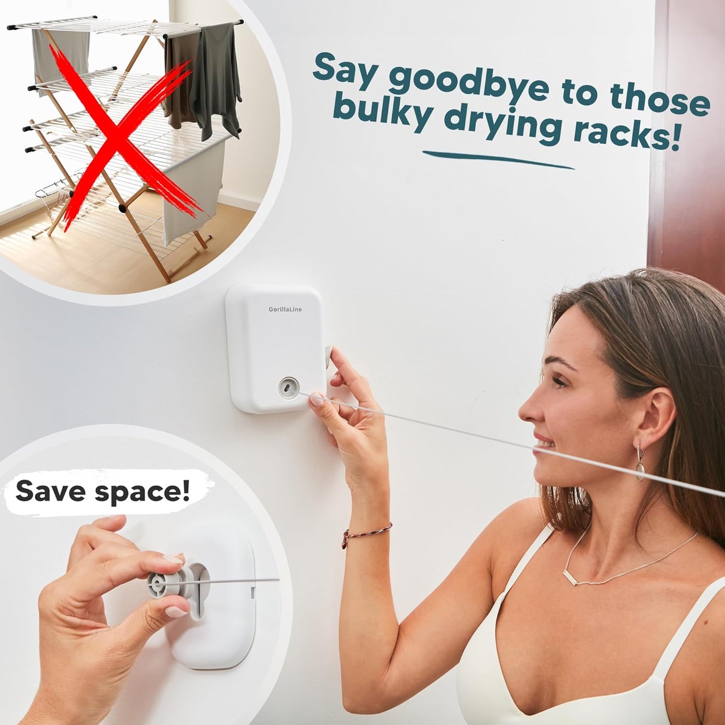 - Retractable Washing Line, Clothes Lines for Outside, Extendable Washing Line Rope 4.2M, Indoor and Outdoor Clothes Line