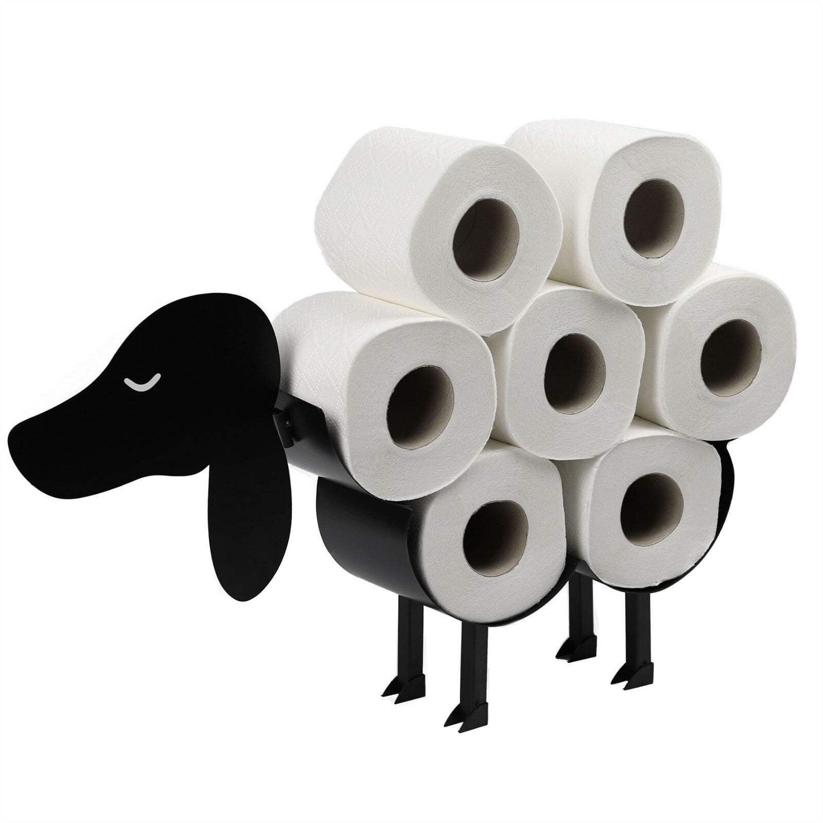 Toilet Roll Holder Dog Free Standing Novelty Metal Toilet Paper Stand | Pukkr